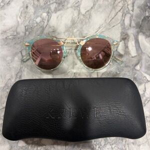 KREWE Sunglasses with Pink Lenses and Green Frame